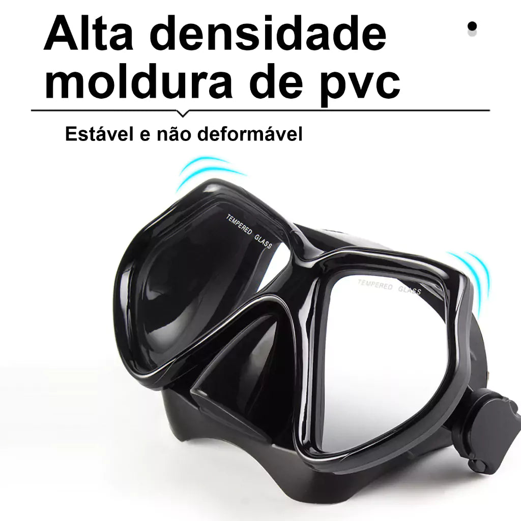 Máscara de Mergulho Profissional Adulto Antiembaçante