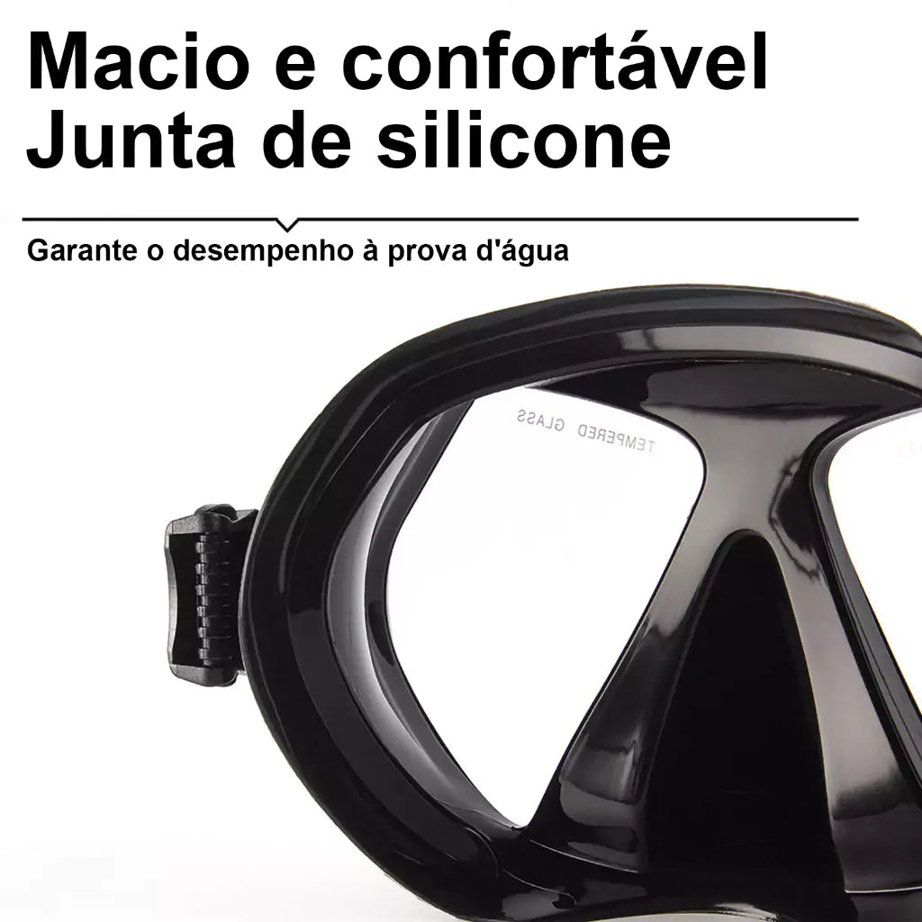 Máscara de Mergulho Profissional Adulto Antiembaçante