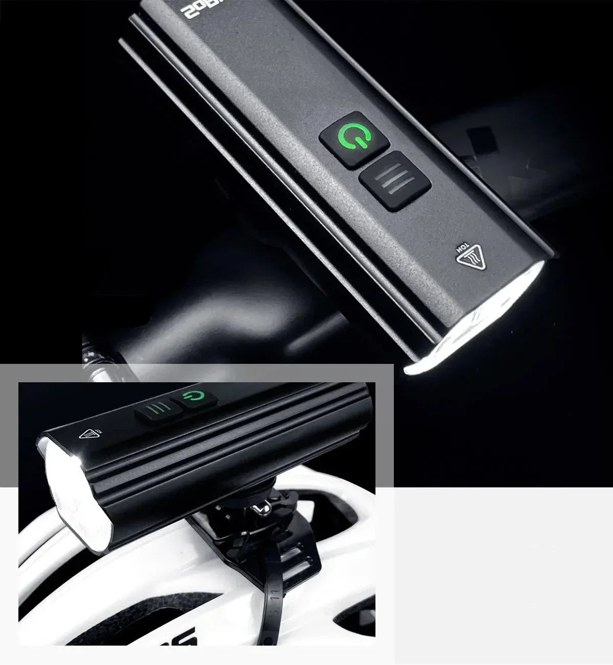 Farol de Bike Led Ultra 1200 e 2000 Lúmens + Lanterna Traseira