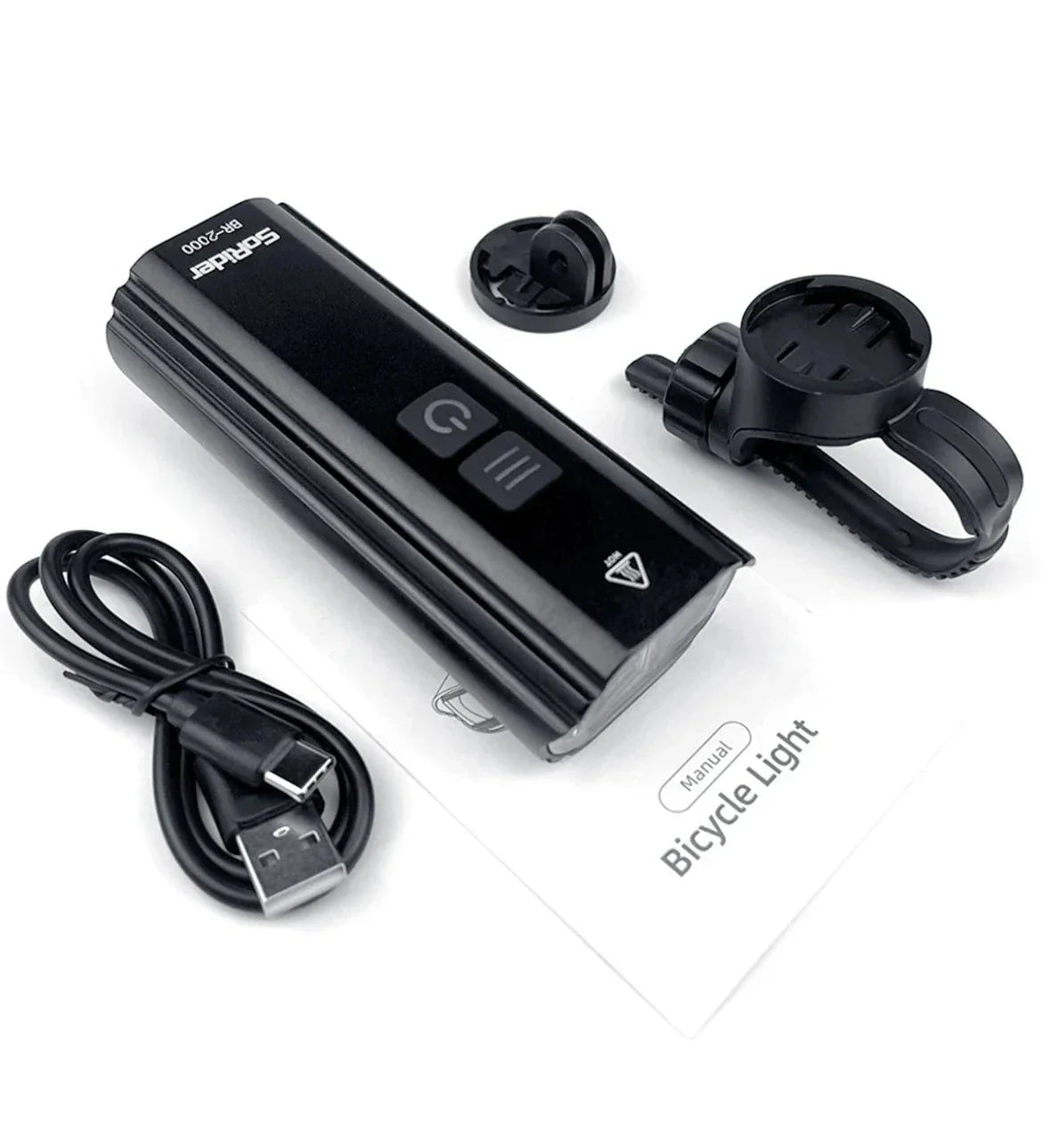 Farol de Bike Led Ultra 1200 e 2000 Lúmens + Lanterna Traseira