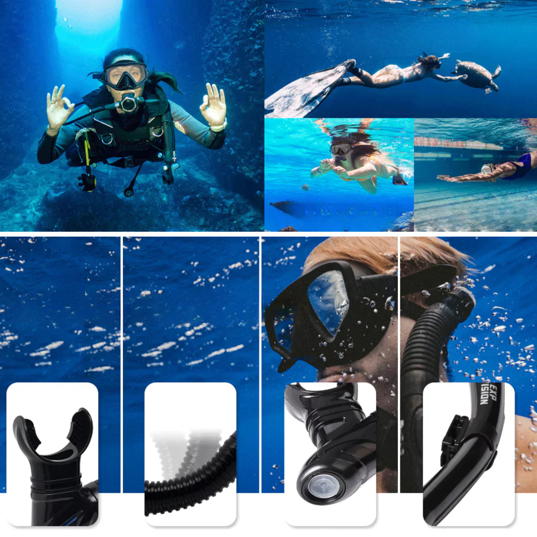 Máscara de Mergulho e Snorkel Profissional Antiembaçante
