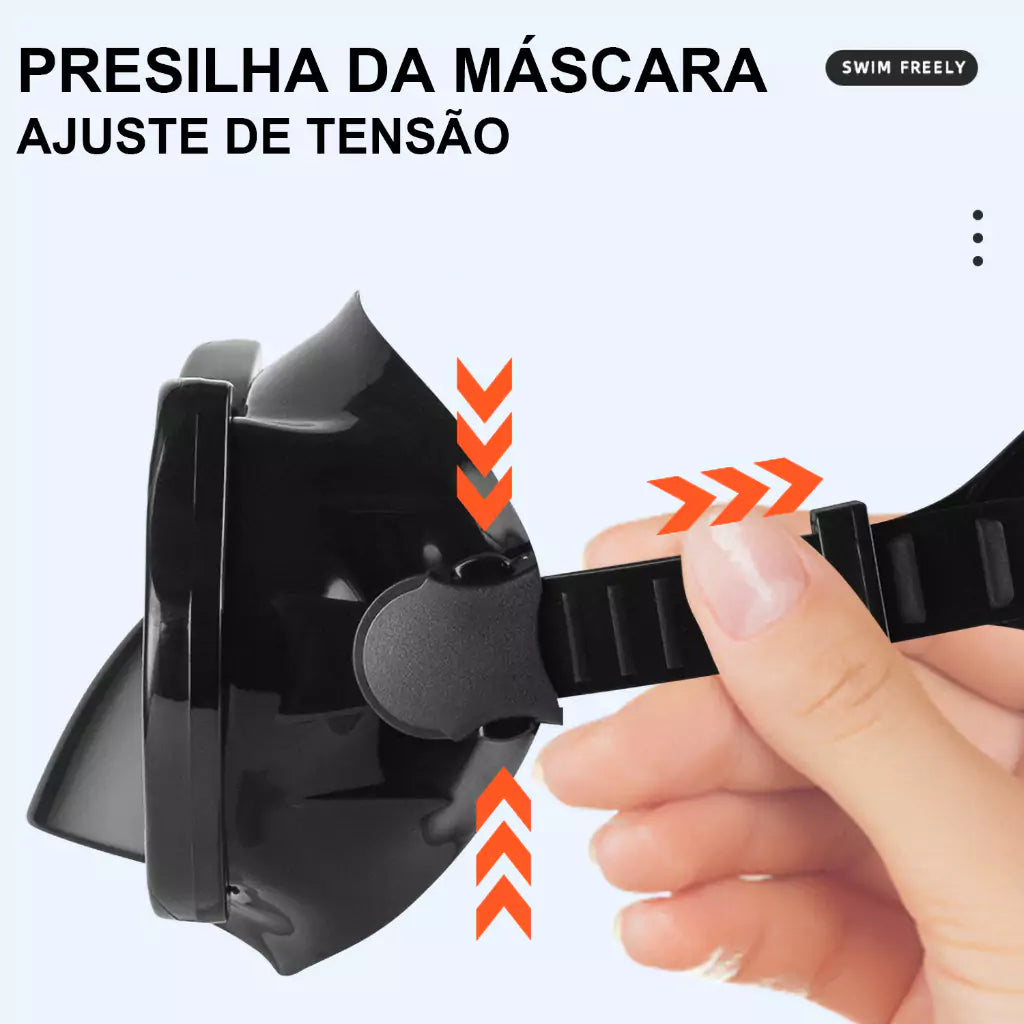 Máscara de Mergulho Profissional Adulto Antiembaçante