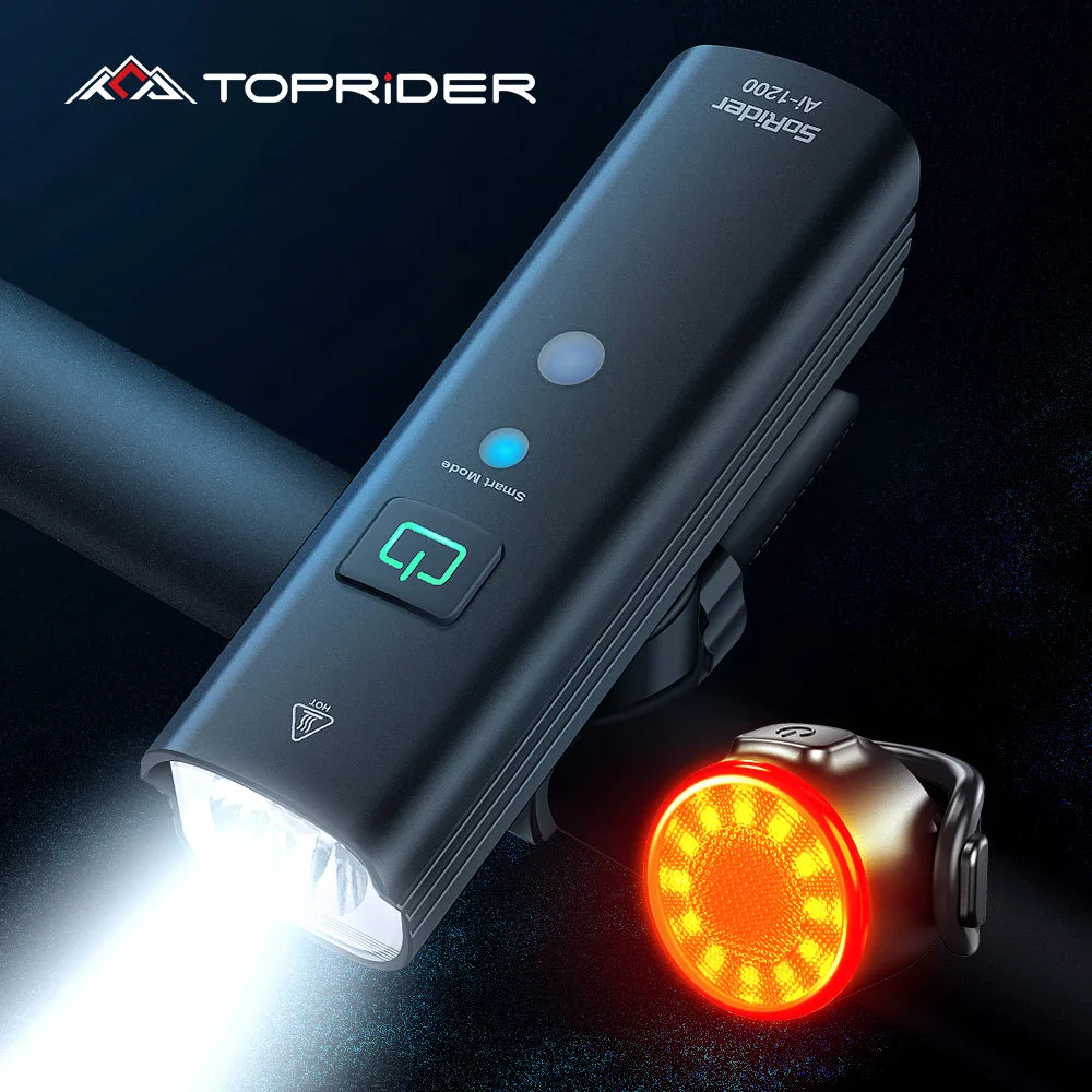 Farol de Bike Led Ultra 1200 e 2000 Lúmens + Lanterna Traseira